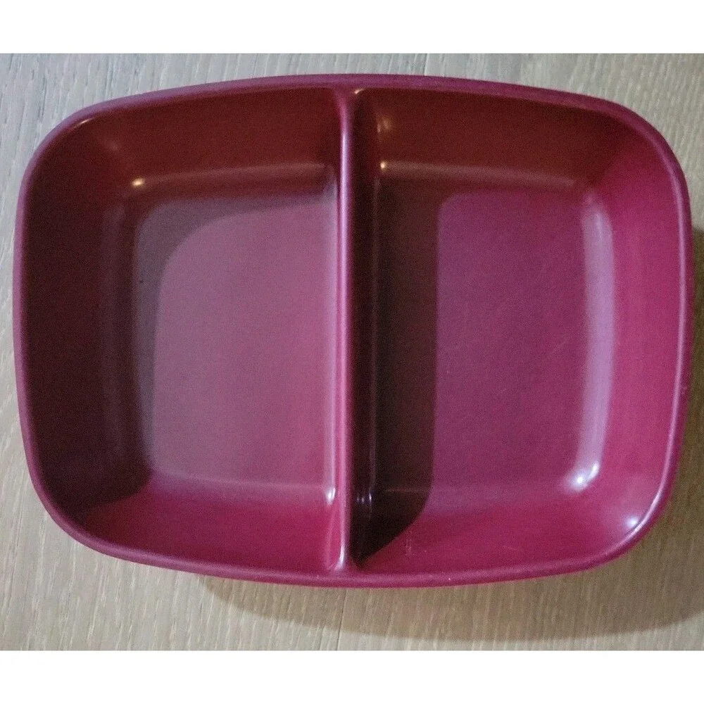 Brookpark Deep Pink Divided Serving Bowl Dish Melmac Melamine 15-B Vintage MCM